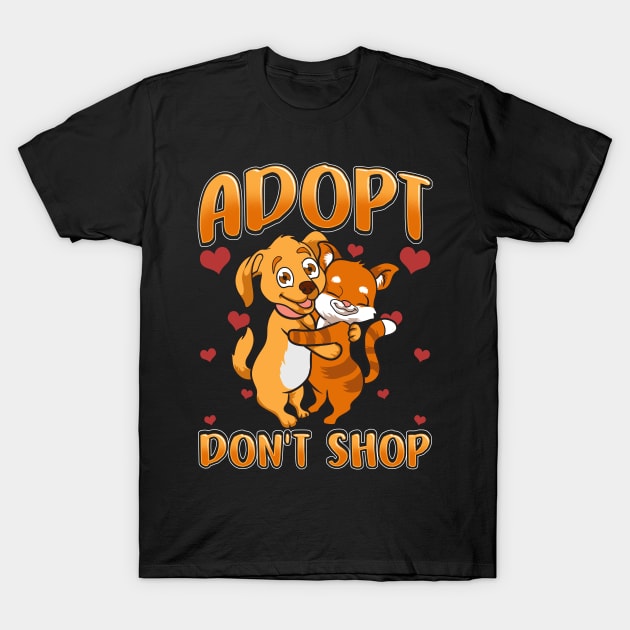 Adopt Don't Shop Cat & Dog T-Shirt by theperfectpresents